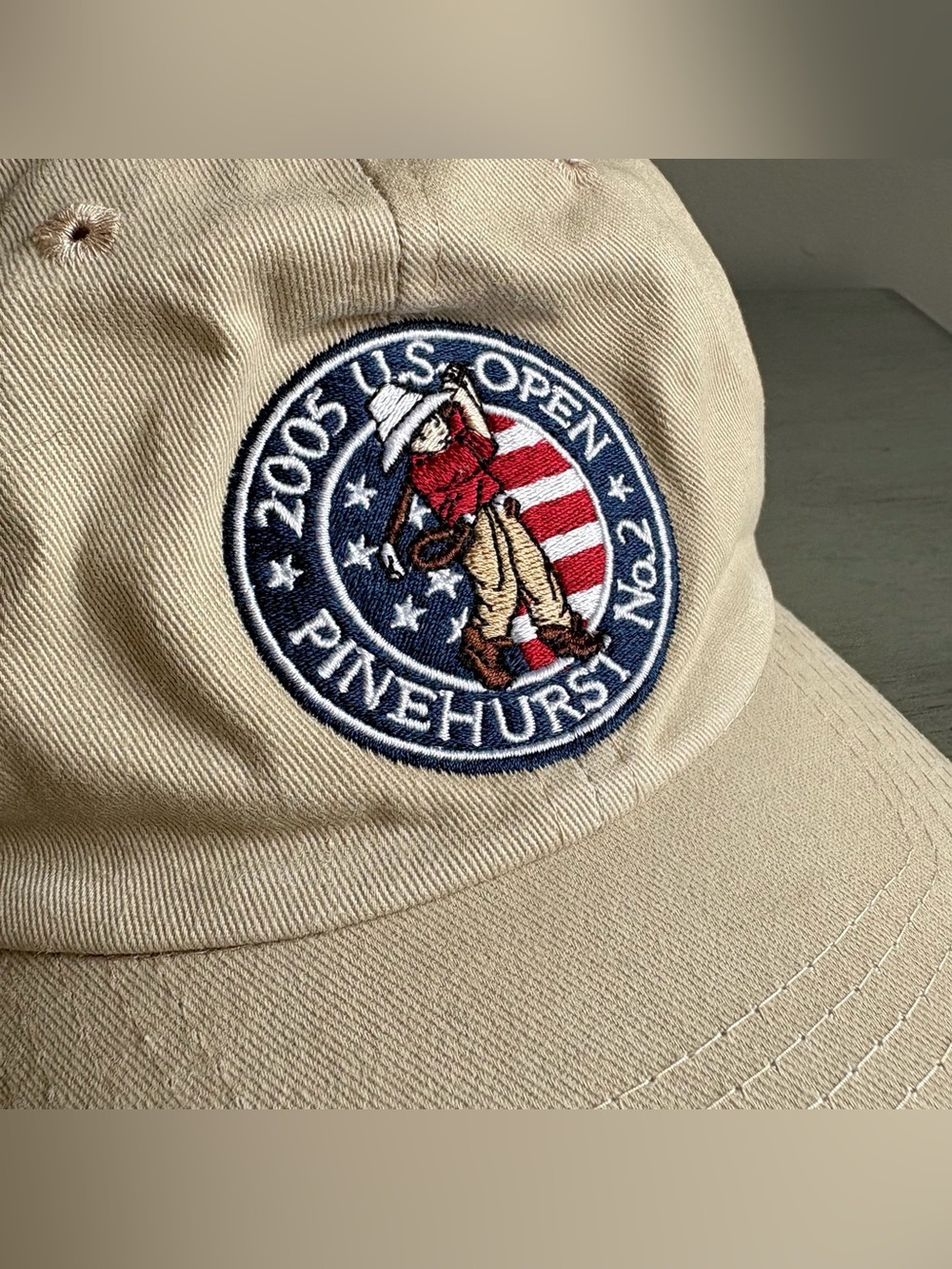 USGA Golf 2005 US Open Pinehurst No. 2 Khaki Baseball Hat Cap Adjustable VTG - Picture 2 of 9